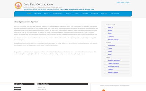 Govt Tilak College, Katni - Institute Portal