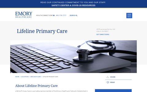 Lifeline Primary Care, Lilburn - Emory Healthcare