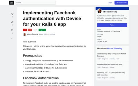 Implementing Facebook authentication with Devise for your ...