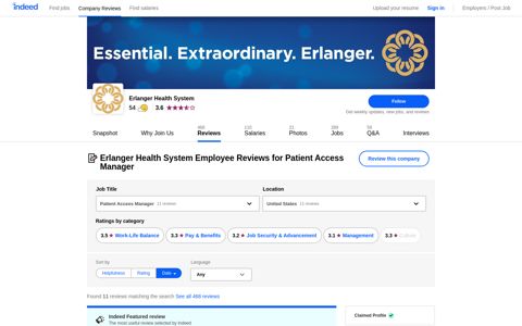 Erlanger Health System Employee Reviews for Patient Access ...