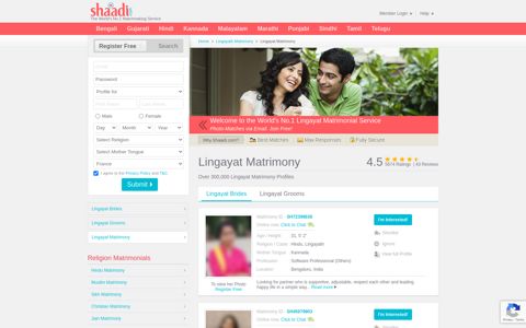 Lingayat Matrimony & Matrimonial Site - Shaadi.com