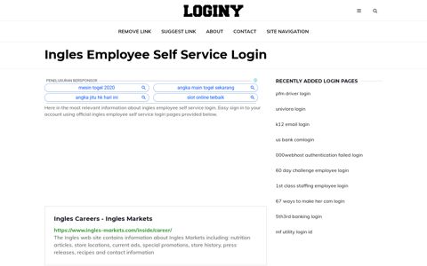 Ingles Employee Self Service Login ✔️ One Click Login