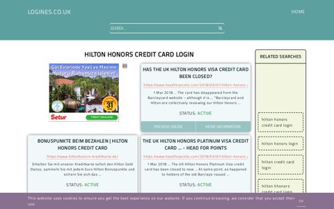 hilton honors credit card login - General Information about Login