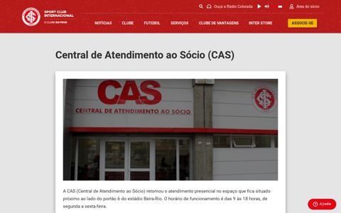 Central de Atendimento ao Sócio (CAS) | Sport Club ...