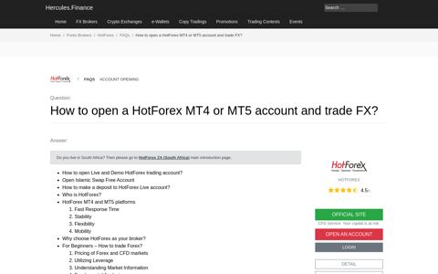 How to open a HotForex MT4 or MT5 account and trade FX ...