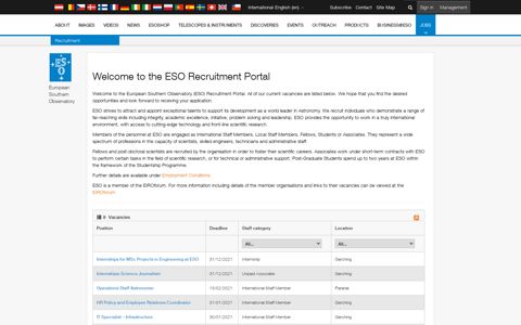 ESO Recruitment Portal