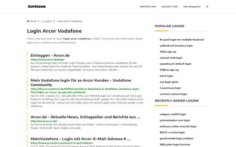 Login Arcor Vodafone ❤️ One Click Access - iLoveLogin