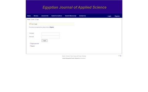 Egyptian Journal of Applied Science - Login