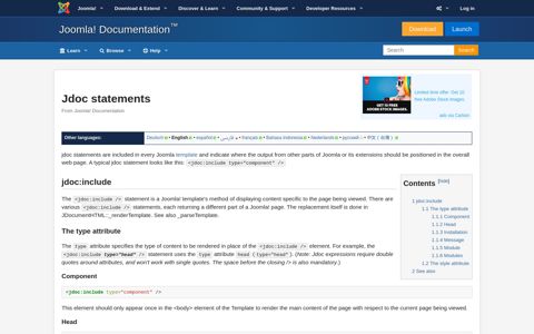 Jdoc statements - Joomla! Documentation