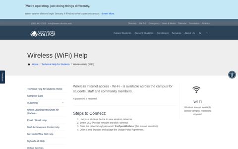 Wireless (WiFi) Help - Lower Columbia College