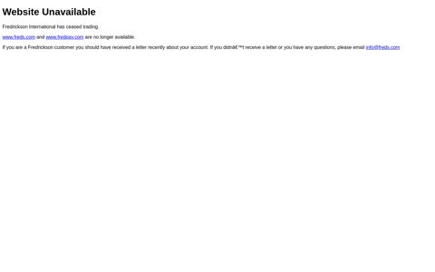Fredricksons - Website Unavailable