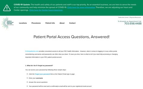 Patient Portal Access Questions, Answered! | Fairfax ...