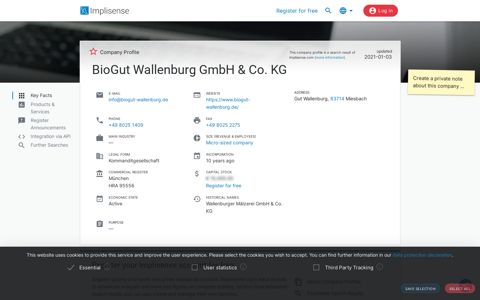 BioGut Wallenburg GmbH & Co. KG | Implisense