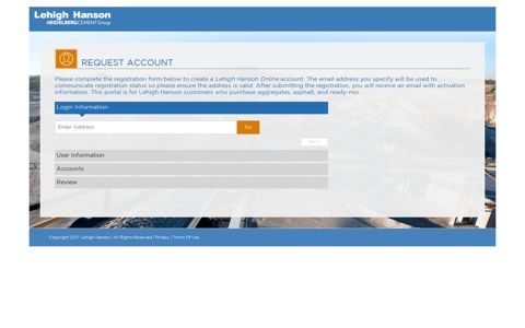 LH Portal | Create Account - Lehigh Hanson