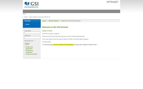 Welcome to the GSI Intranet