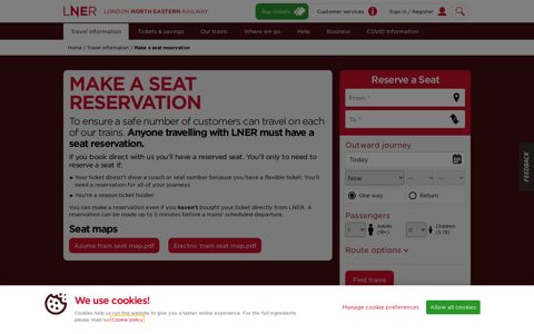 Make a seat reservation for our trains | LNER