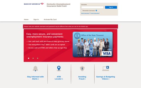 Kentucky Unemployment Insurance Debit Card - Home Page