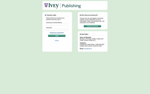 Log In - Ivey Publishing