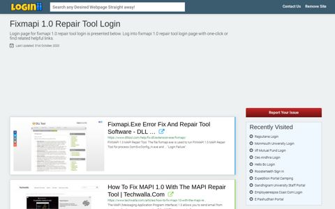 Fixmapi 1.0 Repair Tool Login
