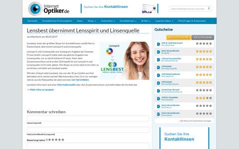Lensbest (4Care GmbH) übernimmt Lensspirit & Linsenquelle