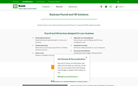 Small Business Online Payroll & HR Service | TD Bank
