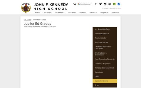 Jupiter Ed Grades – Ms. S. Rizk – John F. Kennedy High School