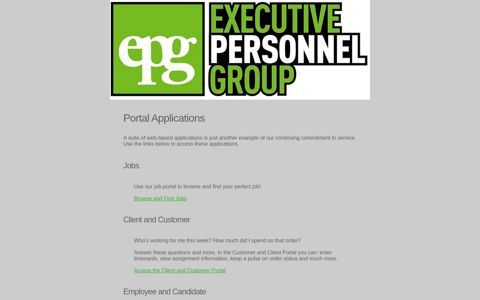 Portal Applications - Executive Personnel Group Sandra Warren