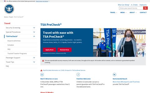TSA PreCheck® | Transportation Security Administration