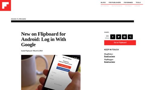 New on Flipboard for Android: Log in With Google