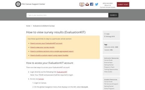How to view survey results (EvaluationKIT) - FSU Canvas ...