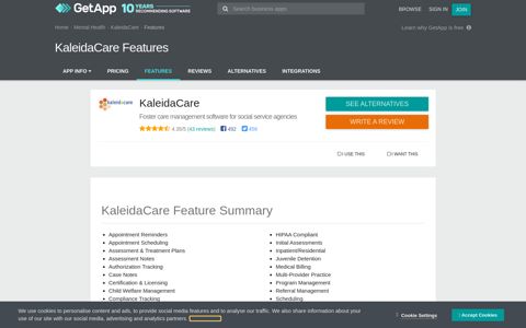 KaleidaCare Features & Capabilities | GetApp®