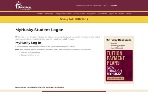 MyHusky Student Logon | intranet.bloomu.edu