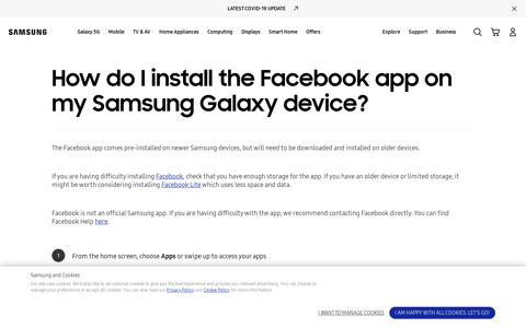 How do I install the Facebook app on my Samsung Galaxy ...