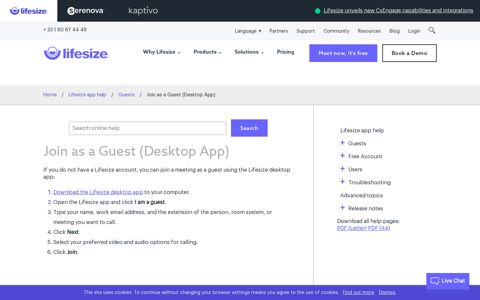 Join as a Guest (Desktop App) - Lifesize