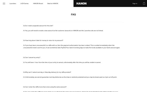FAQ – HANON - Launches – HANON - Hanon Shop
