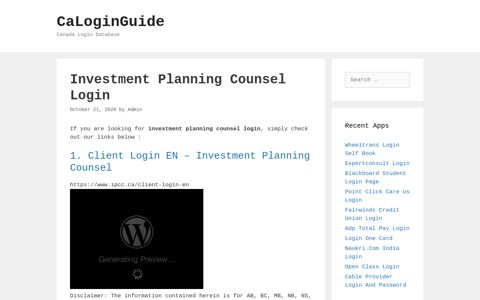 Investment Planning Counsel Login - CaLoginGuide