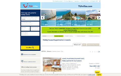 Holiday houses & apartments in Levanto (Italy) | TUIvillas.com