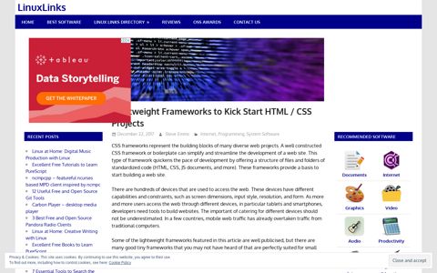 Lightweight Frameworks to Kick Start HTML / CSS Projects ...