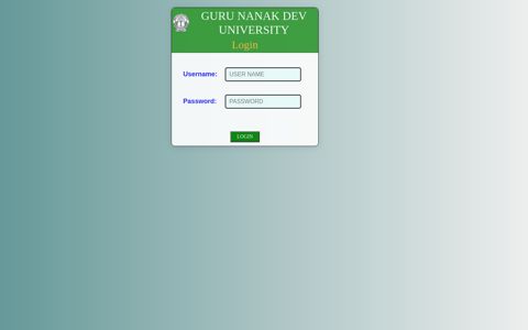 Account Login - Guru Nanak Dev University