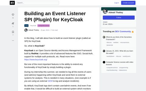 Building an Event Listener SPI (Plugin) for KeyCloak - DEV