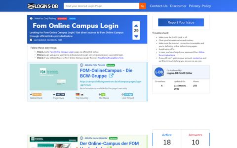 Fom Online Campus Login - Logins-DB