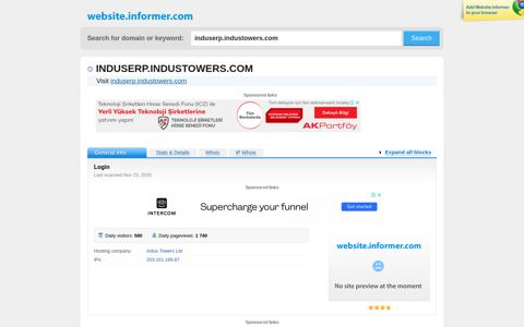 induserp.industowers.com at Website Informer. Login. Visit ...