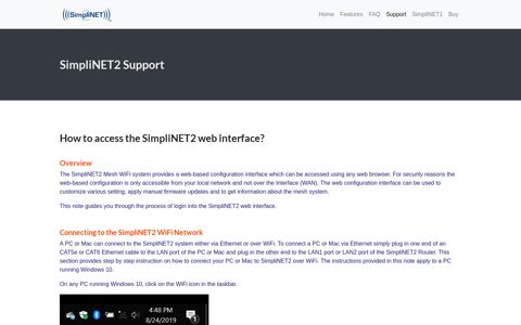 Support - Web Login - SimpliNET2