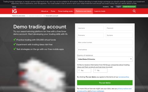 Free Forex Trading Demo Account | IG US - IG.com