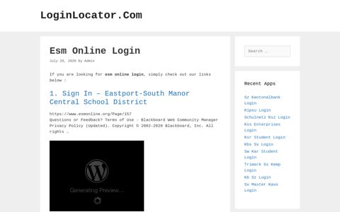 Esm Online Login - LoginLocator.Com