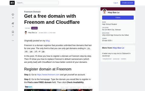 Freenom Domain: Get a free domain with Freenom and ...
