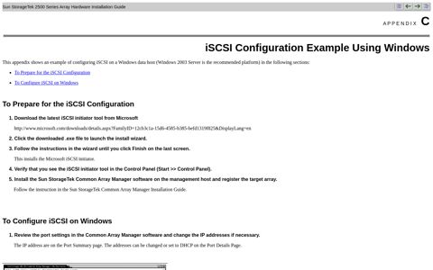 iSCSI Configuration Example Using Windows