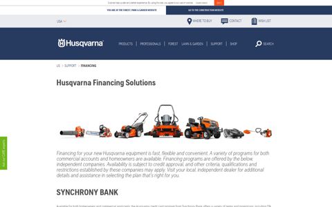 Husqvarna financing solutions for homeowners & landowners