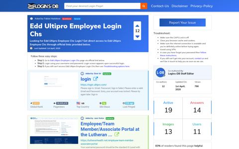 Edd Ultipro Employee Login Chs - Logins-DB