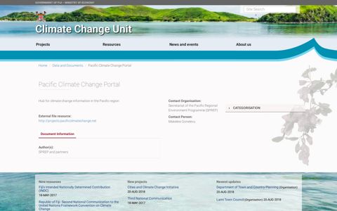 Pacific Climate Change Portal | Fiji Climate Change Unit